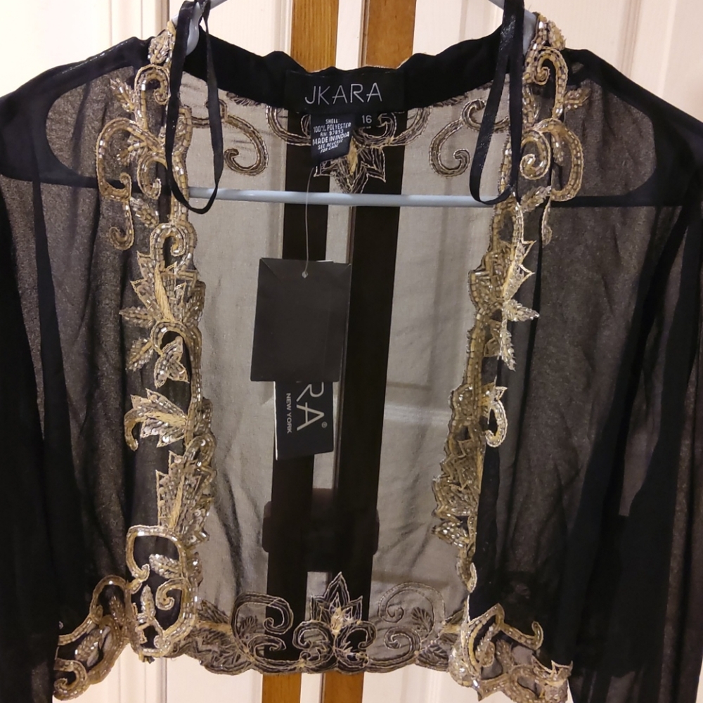 JKARA black sheer top/blouse - Picture 4 of 15
